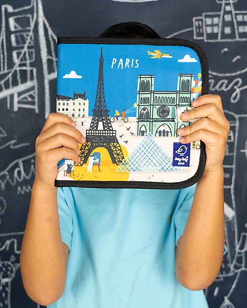 Jaq Jaq Bird Album Riutilizzabile Cities of Wonder - Parigi - Con 4 Gessetti Zero Polvere Butterstix! Disegnare e Colorare
