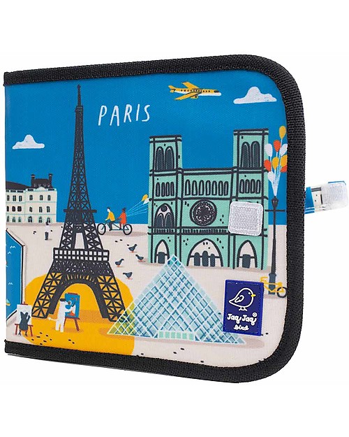 Jaq Jaq Bird Album Riutilizzabile Cities of Wonder - Parigi - Con 4 Gessetti Zero Polvere Butterstix! Disegnare e Colorare