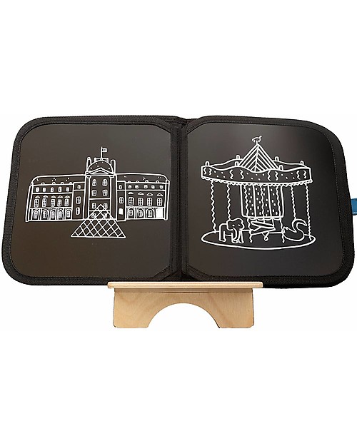 Jaq Jaq Bird Album Riutilizzabile Cities of Wonder - Parigi - Con 4 Gessetti Zero Polvere Butterstix! Disegnare e Colorare