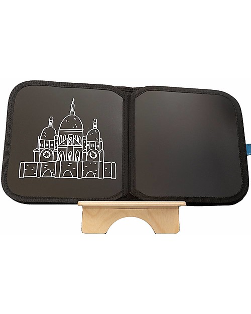 Jaq Jaq Bird Album Riutilizzabile Cities of Wonder - Parigi - Con 4 Gessetti Zero Polvere Butterstix! Disegnare e Colorare