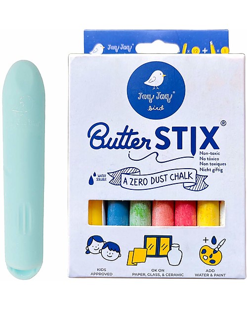 Jaq Jaq Bird Butterstix® Zero Polvere - Multicolor con porta gesso Disegnare e Colorare