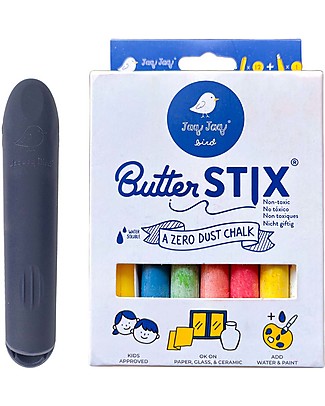 Jaq Jaq Bird Butterstix® Zero Polvere - Multicolor con porta gesso Giochi Creativi