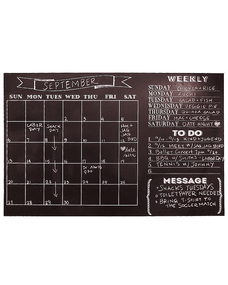 Jaq jaq bird calendario da muro effetto lavagna unisex