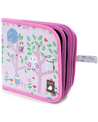 Jaq Jaq Bird Doodle It - Gufetti sugli alberi - Album Riutilizzabile più 4 Gessetti Zero Polvere Butterstix Disegnare e Colorare