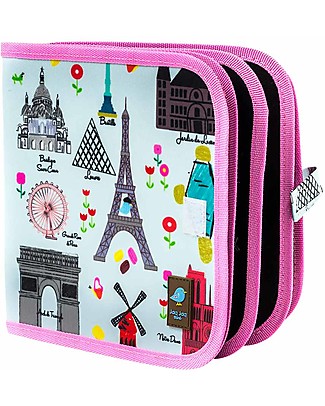 Jaq Jaq Bird Doodle It - Parigi - Album Riutilizzabile più 4 Gessetti Zero Polvere Butterstix Disegnare e Colorare