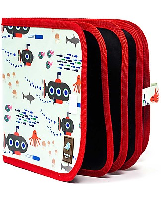 Jaq Jaq Bird Doodle It - Sottomarino - Album Riutilizzabile più 4 Gessetti Zero Polvere Butterstix Disegnare e Colorare