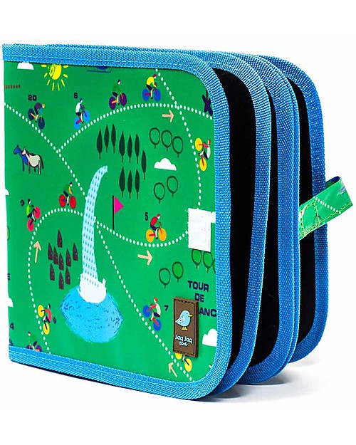 Jaq Jaq Bird Doodle It - Tour De France - Album Riutilizzabile più 4 Gessetti Zero Polvere Butterstix Disegnare e Colorare