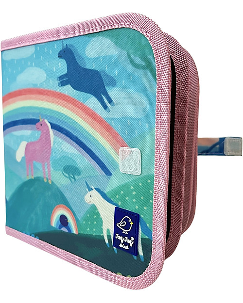 Jaq Jaq Bird Doodle It - Unicorni - Album Riutilizzabile più 4 Gessetti Zero Polvere Butterstix Disegnare e Colorare