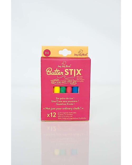 Jaq Jaq Bird Gessetti Zero Polvere Multicolor - Include il Portagessetti Magnetico! Giochi Magnetici