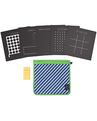 Jaq Jaq Bird Lavagnetta Giochi da Viaggio Games 5in1 con Gessetti Zero Polvere - Tris e 4 altri Giochi Classici Disegnare e Colorare
