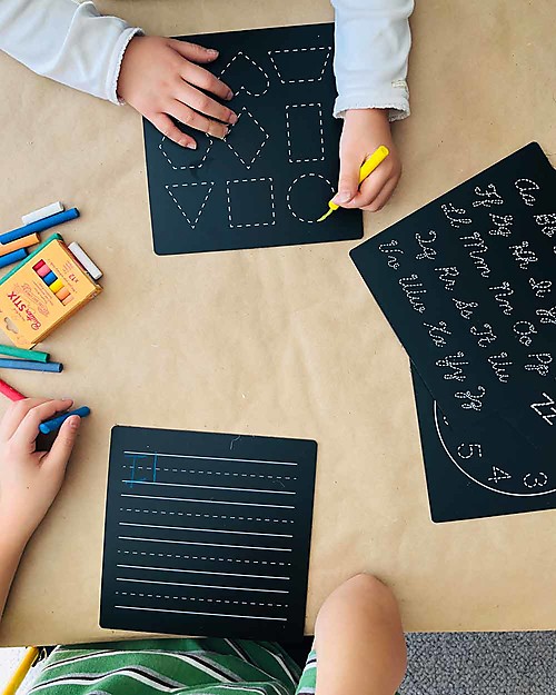 Jaq Jaq Bird Lavagnetta Giochi da Viaggio - Lettere, Numeri, Forme e Ore - con Gessetti Zero Polvere, Educational Lavagnette