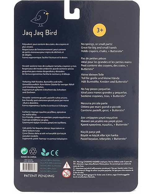 Jaq Jaq Bird Portagessetti Pacco da 3, Multicolor - Sicuro e divertente! Disegnare e Colorare