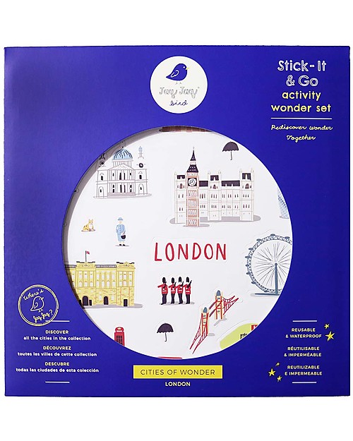 Jaq Jaq Bird Set di Adesivi Cities of Wonder - Londra - Include una Mappa della Città! Adesivi e Timbri
