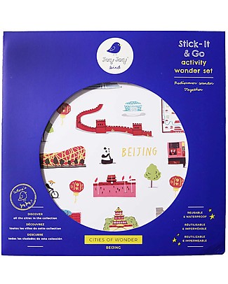Jaq Jaq Bird Set di Adesivi Cities of Wonder - Pechino - Include una Mappa della Città! Adesivi e Timbri