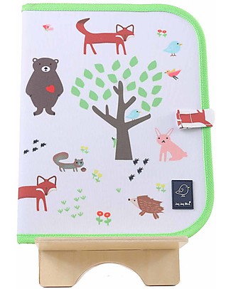 Jaq Jaq Bird Tovaglietta 2in1 "Gioca e Mangia", Foresta - Include 4 gessetti Butterstix Disegnare e Colorare