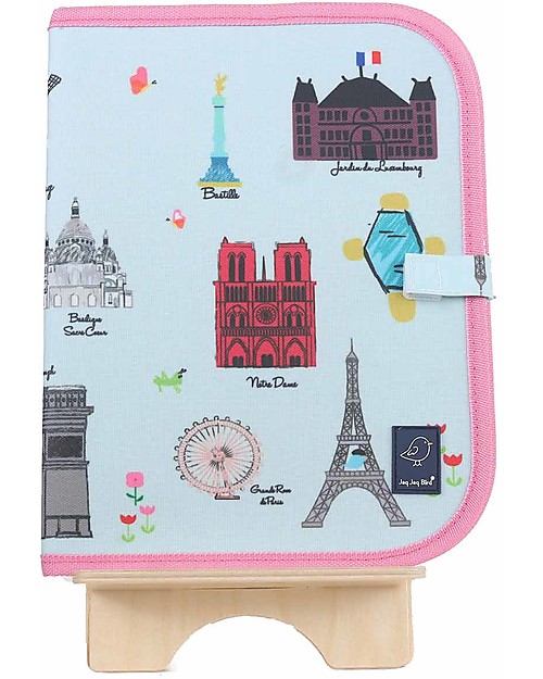 Jaq Jaq Bird Tovaglietta 2in1 "Gioca e Mangia", Parigi - Include 4 gessetti Butterstix Disegnare e Colorare