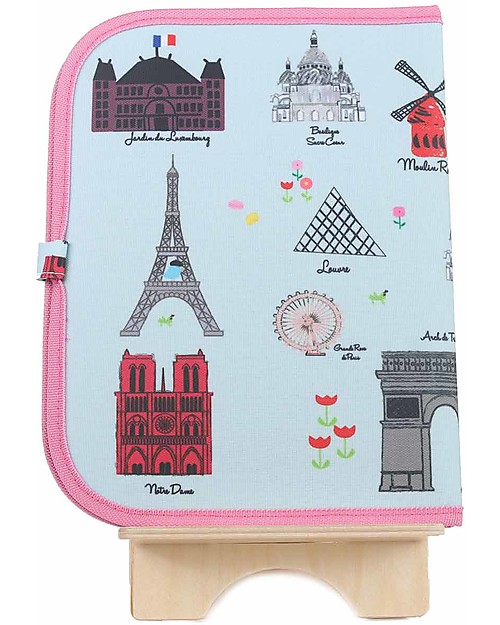 Jaq Jaq Bird Tovaglietta 2in1 "Gioca e Mangia", Parigi - Include 4 gessetti Butterstix Disegnare e Colorare