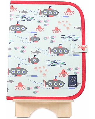 Jaq Jaq Bird Tovaglietta 2in1 "Gioca e Mangia", Sottomarini - Include 4 gessetti Butterstix Disegnare e Colorare