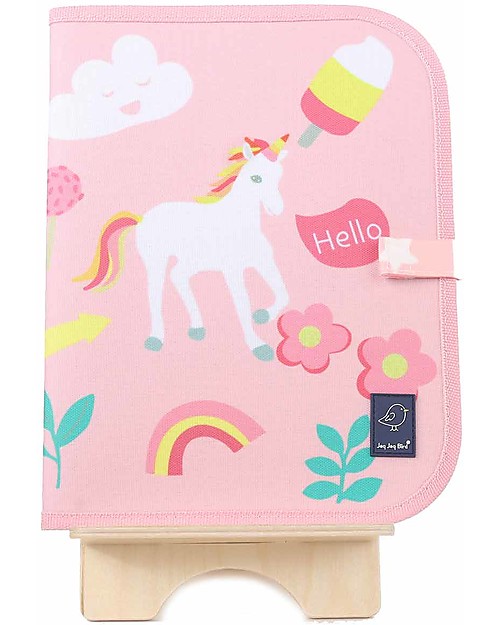Jaq Jaq Bird Tovaglietta 2in1 "Gioca e Mangia", Unicorno - Include 4 gessetti Butterstix Disegnare e Colorare
