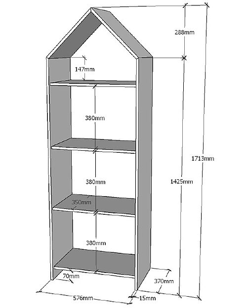 Jaxx Armadio Casami a Giorno - Bianco Laccato - 57,6 x 37 x 171,5 - con 4 Ripiani - MDF Armadi
