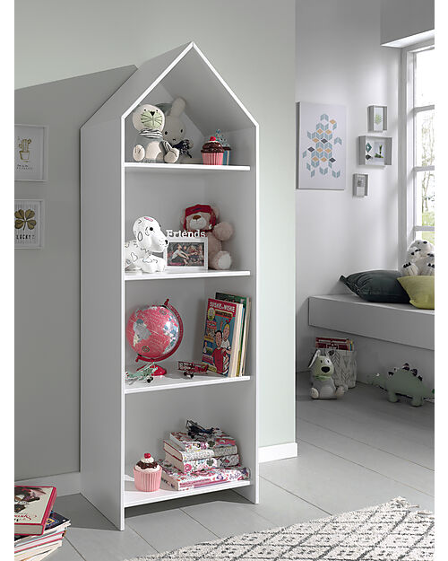 Jaxx Armadio Casami a Giorno - Bianco Laccato - 57,6 x 37 x 171,5 - con 4 Ripiani - MDF Armadi