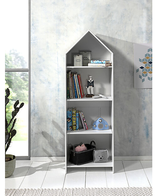 Jaxx Armadio Casami a Giorno - Bianco Laccato - 57,6 x 37 x 171,5 - con 4 Ripiani - MDF Armadi