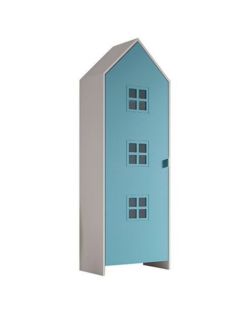 Jaxx Armadio Casami Bruges - Azzurro - 1 Anta - 57,6 x 37 x 171,5 - MDF Armadi
