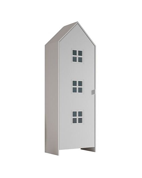 Jaxx Armadio Casami Bruges - Bianco Satinato - 1 Anta - 57,6 x 37 x 171,5 - MDF Armadi