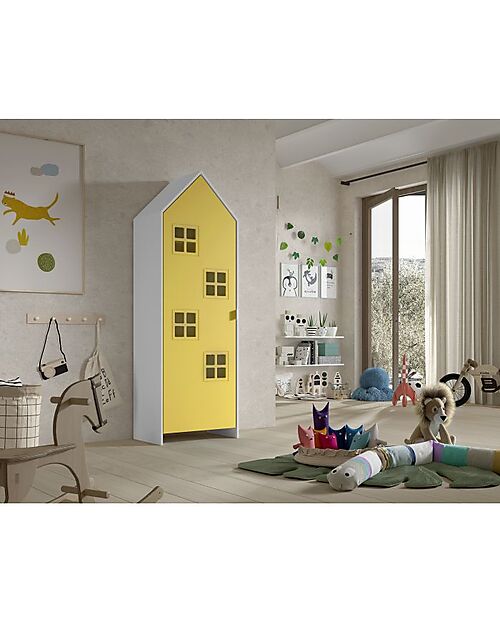 Jaxx Armadio Casami Bruges - Giallo - 1 Anta - 57,6 x 37 x 171,5 - MDF Armadi