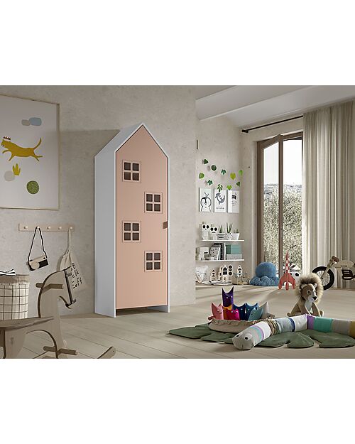 Jaxx Armadio Casami Bruges - Rosa - 1 Anta - 57,6 x 37 x 171,5 - MDF Armadi