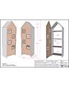 Jaxx Armadio Casami Bruges - Rosa - 1 Anta - 57,6 x 37 x 171,5 - MDF Armadi