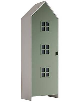 Jaxx Armadio Casami Bruges - Verde - 1 Anta - 57,6 x 37 x 171,5 - MDF Armadi