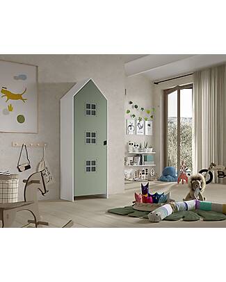 Jaxx Armadio Casami Bruges - Verde - 1 Anta - 57,6 x 37 x 171,5 - MDF Armadi