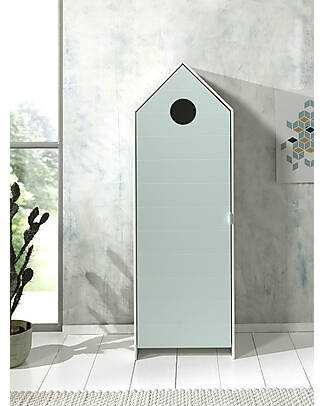Jaxx Armadio Casami - Verde Menta Laccato - 1 Anta - 57,6 x 37 x 171,5 - MDF Armadi