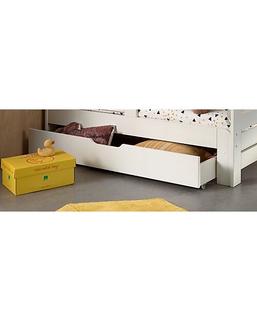 Jaxx Cassetto per Letto Trasformabile Jumper - Bianco - Legno di Pino Massiccio Letti Trasformabili