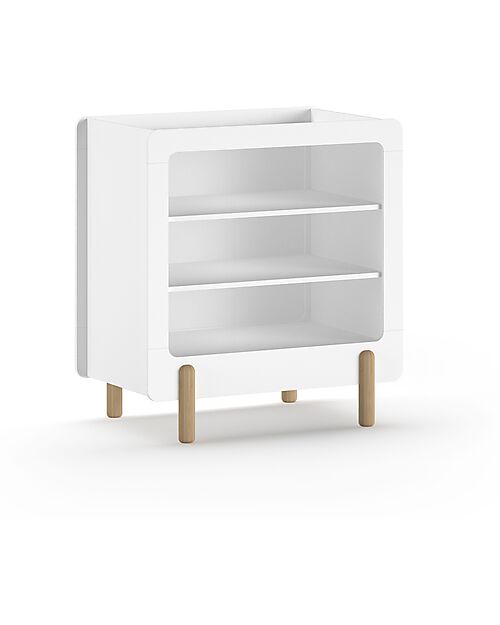 Jaxx Fasciatoio Smile - 3 Vani a Giorno - Bianco - 88 x 56,9 x 95,3 cm - Pino Massiccio e MDF Fasciatoi