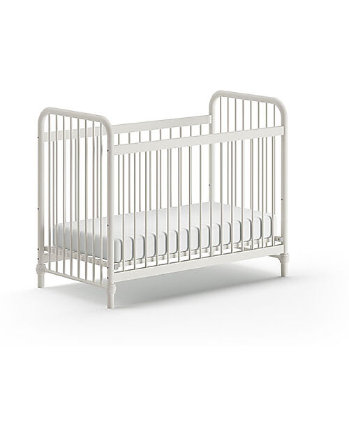 Jaxx Lettino Bronxx  - Bianco Opaco - 60 x 120 cm - Metallo - con Doghe Incluse Lettini con Sbarre