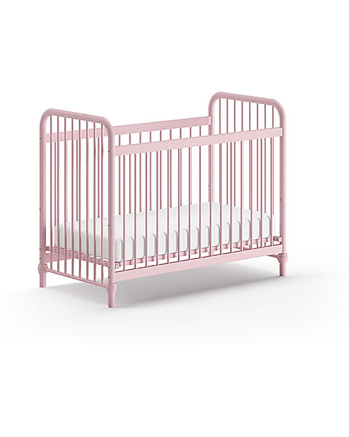 Jaxx Lettino Bronxx  - Rosa Opaco - 60 x 120 cm - Metallo - con Doghe Incluse Lettini con Sbarre