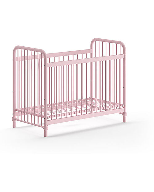 Jaxx Lettino Bronxx  - Rosa Opaco - 60 x 120 cm - Metallo - con Doghe Incluse Lettini con Sbarre