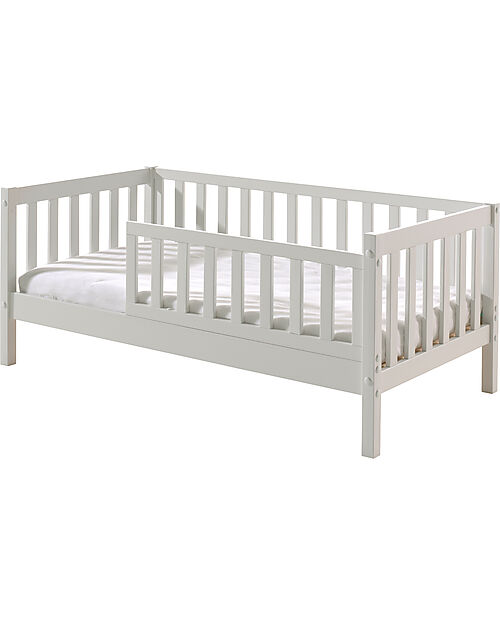 Jaxx Lettino Toddler in Legno - Bianco Laccato - 70 x 140 cm - con Sponde Extra Alta Letti Singoli