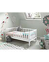 Jaxx Lettino Toddler in Legno - Bianco Laccato - 70 x 140 cm - con Sponde Extra Alta Letti Singoli