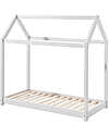 Jaxx Letto Montessori Cabane - Legno Massello di Pino - 70 x 140 cm - Doghe Incluse - Bianco Letti Montessoriani