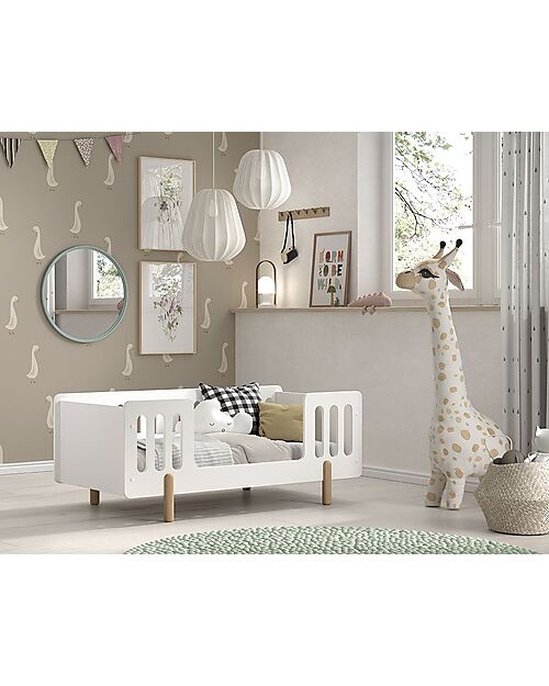 Jaxx Letto Smile con Sponde Alte - Bianco - 70 x 140 cm - Doghe Incluse Letti Singoli