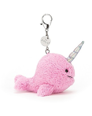 JellyCat Bag Charm Balena-Unicorno Seas The Day, Rosa Portachiavi