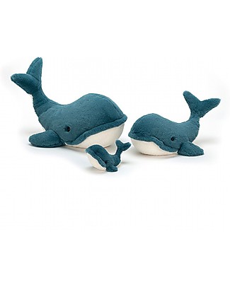 JellyCat Peluche Balena Wally Whale, Medium - 35 cm - Morbidissimo e divertente! Peluche