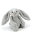 JellyCat Peluche Coniglietto Lunghe Orecchie, Argento (Medium) -  31 cm - Morbidissimo e dolce Peluche