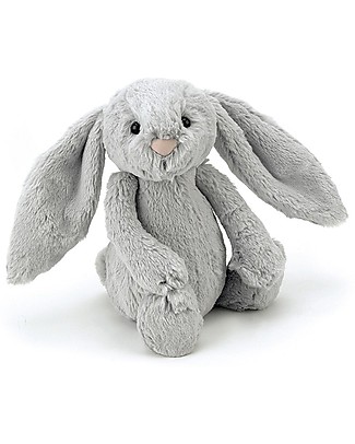 JellyCat Peluche Coniglietto Lunghe Orecchie, Argento (Small) - 18 cm - Morbidissimo e dolce Peluche