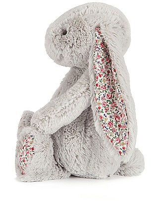 JellyCat Peluche Coniglietto Lunghe Orecchie con Fiori, Argento - 31 cm - Morbidissimo e dolce Peluche