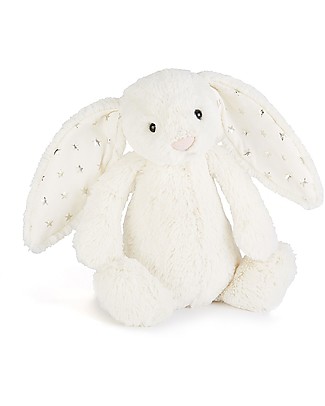 JellyCat Peluche Coniglietto Lunghe Orecchie Luccicanti, Bianco (Medium) - 31 cm - Morbidissimo e dolce Peluche