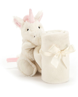 JellyCat Peluche Doudou Unicorno con Copertina Soother - Dolce e morbidissimo! Peluche